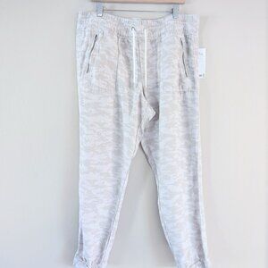 Athleta Light Camo Cabo Tide Linen Joggers 16 Lagenlook Active Athleisure Pocket